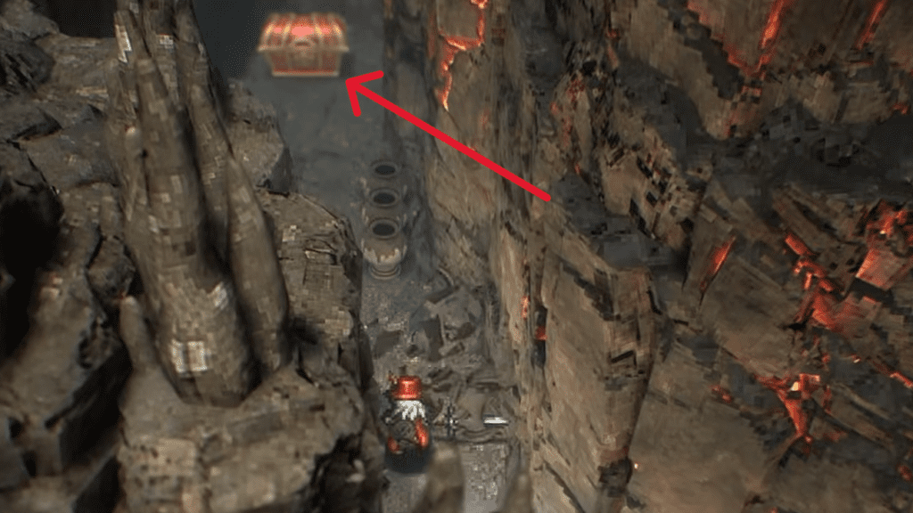 The chest containing the "Silver Spear - Two-Star Spear" is marked here.