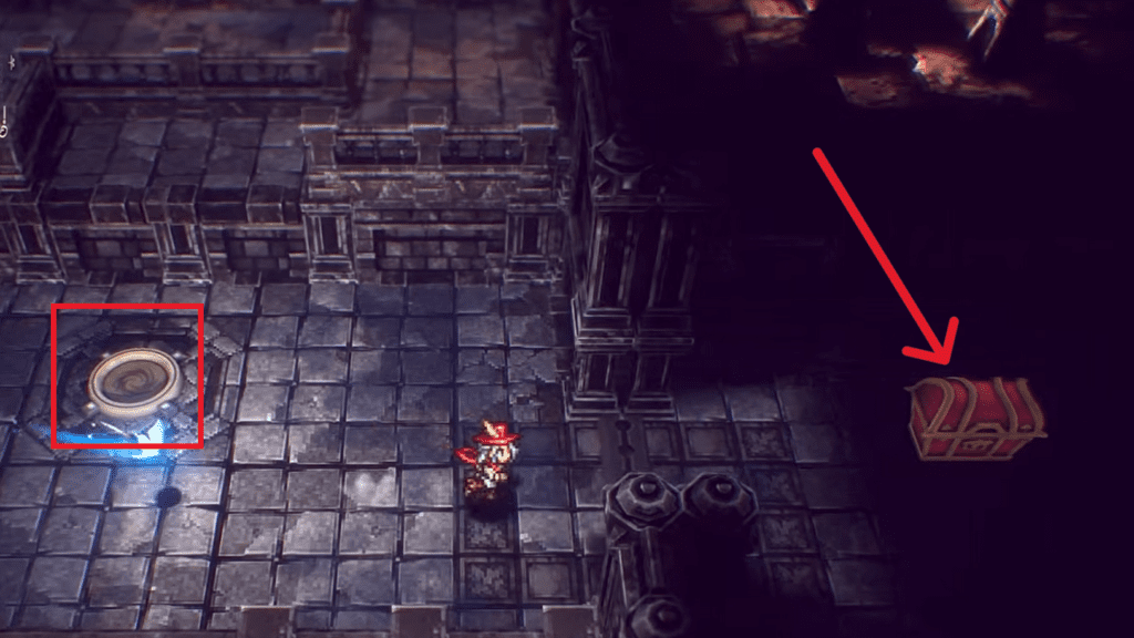 The chest containing the "Black Iron - Two-Star Hammer" is marked here.