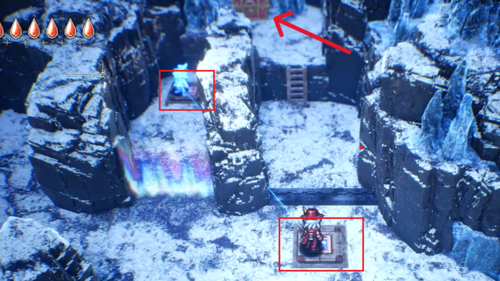 The chest containing the "Death Spiral - Three-Star Boomerang" is marked here.