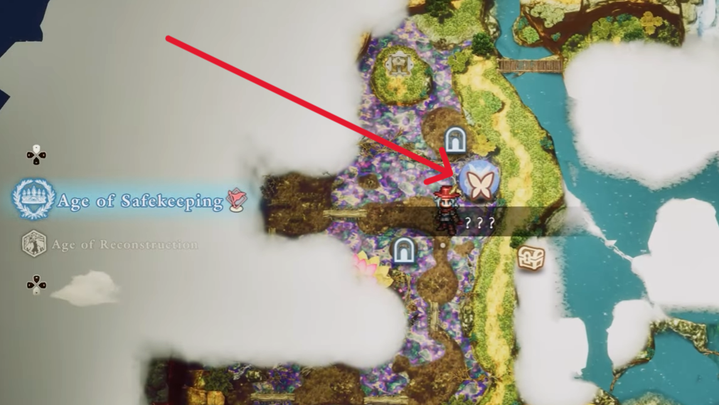 The location of the "Shrine of the Mystic - Sprint" is marked here on the map.

