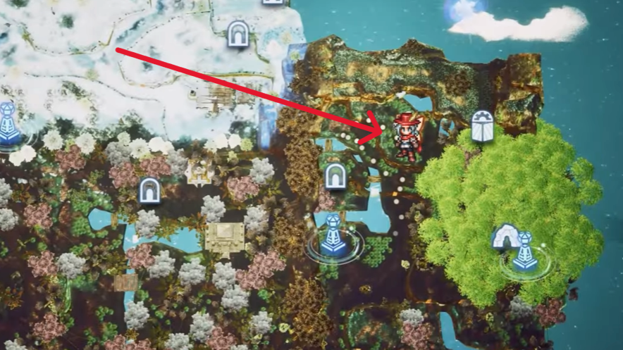 The location of the "Shrine of the Mystic - Warp" is marked here on the map.
