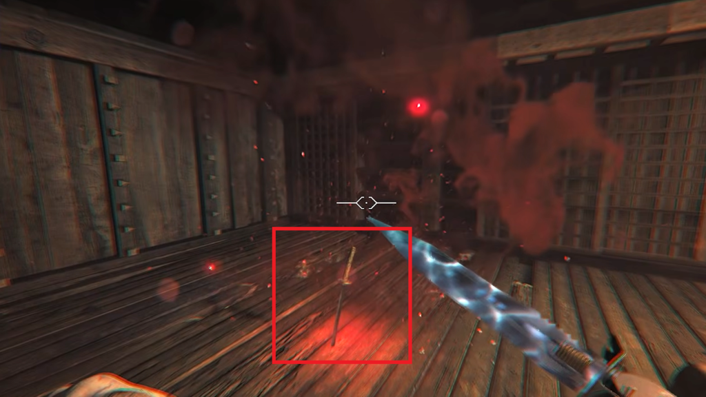 Approach the newly spawned Takeo in the room with your melee out and he will drop the Katana which triggers the Easter egg. 
