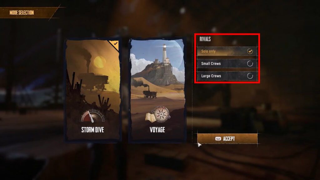 Rivals set to only "Solo Only" | Sand: Raiders of Sophie