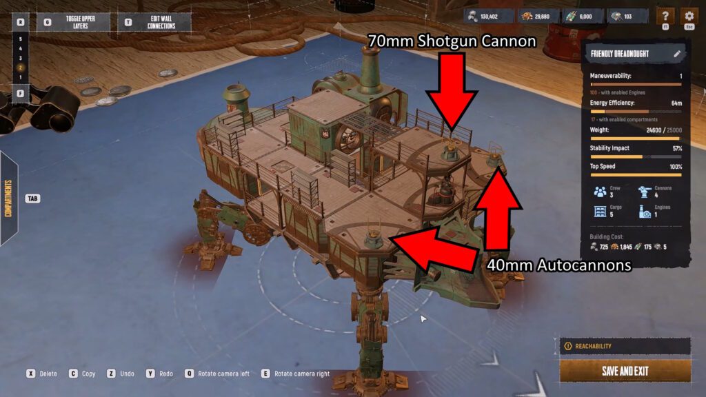 Best cannon placements in the Trampler | Sand: Raiders of Sophie