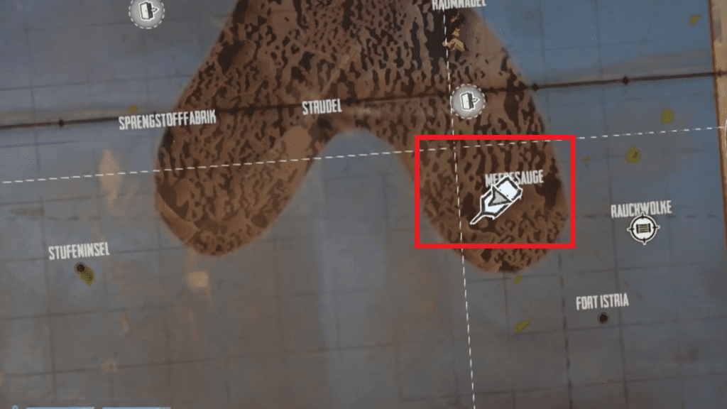 The location of Meeresauge is marked on the map here. 