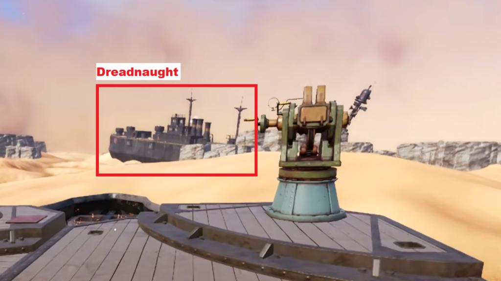 The Dreadnaught is marked in this image. 