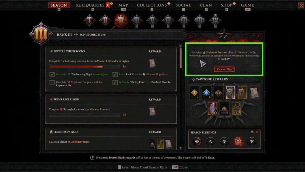 Capstone Dungeon for Season Rank in Diablo 4 Season 14