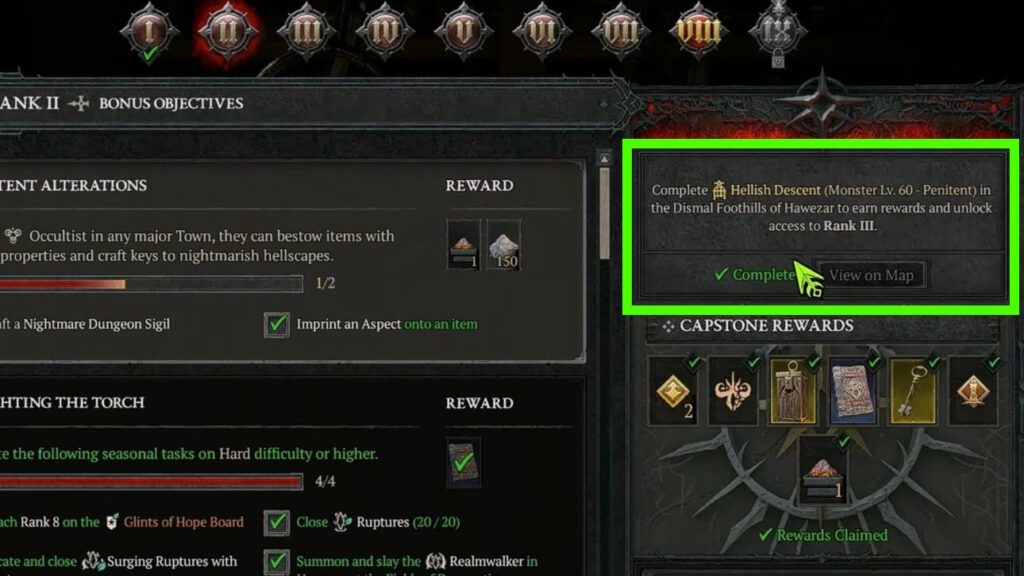Capstone Dungeon for Season Rank in Diablo 4