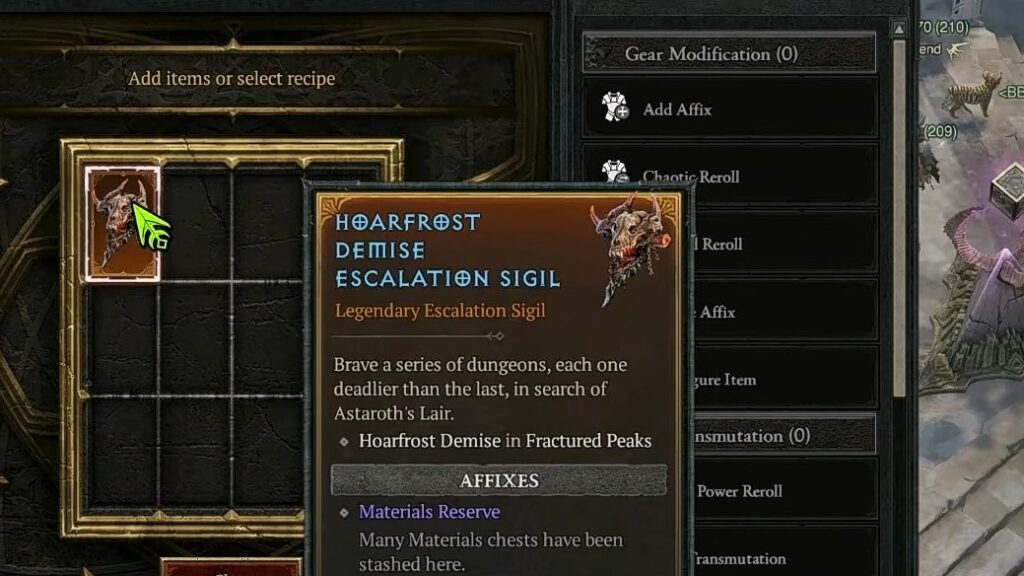 Escalation Sigil in Diablo 4