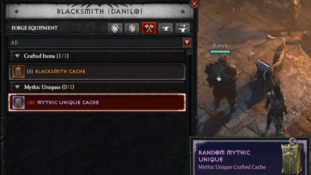The Mythic Unique Cache available at the Blacksmith has a chance of dropping an Iconic Mythic. 