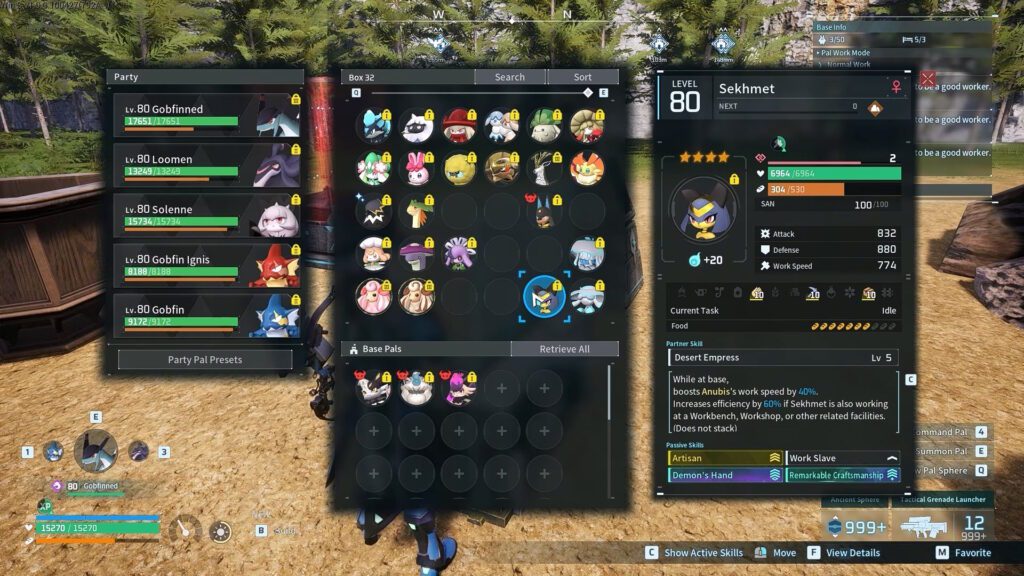 Sehkmet boosts Anubis's Work Speed | Palworld 1.0 Best Base Pals for Every Job