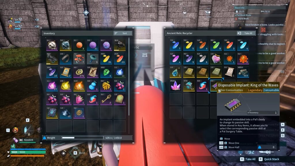 Disposable Implant example in Palworld 1.0