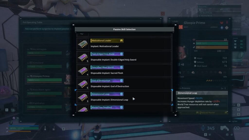 New Surgery Table options in Palworld 1.0