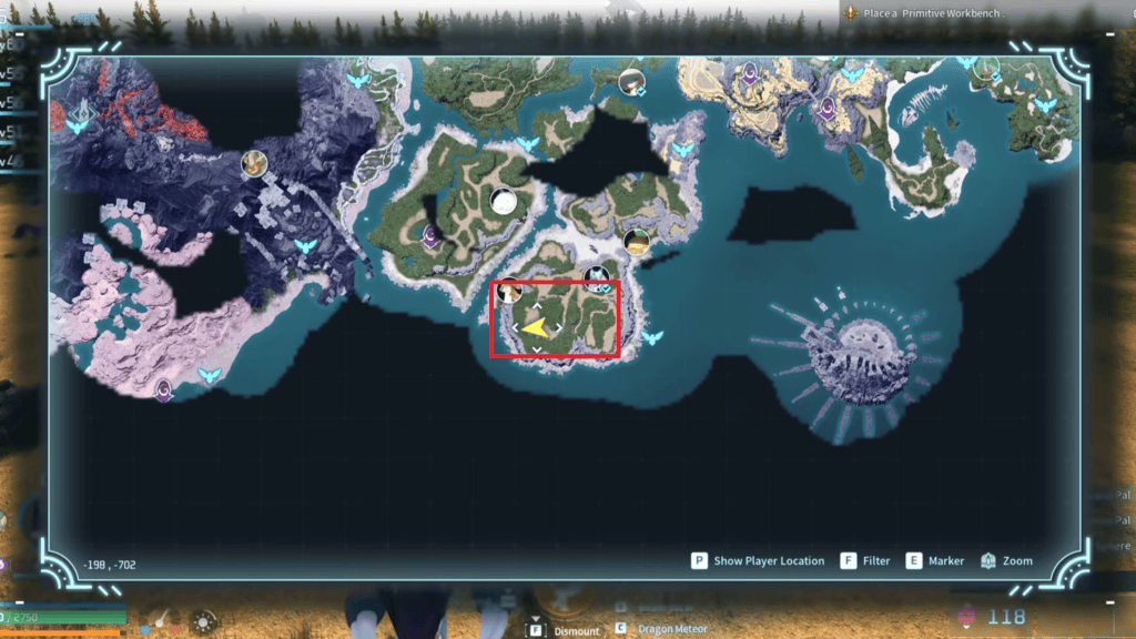 The location of the fifth base spot is marked on the map here.