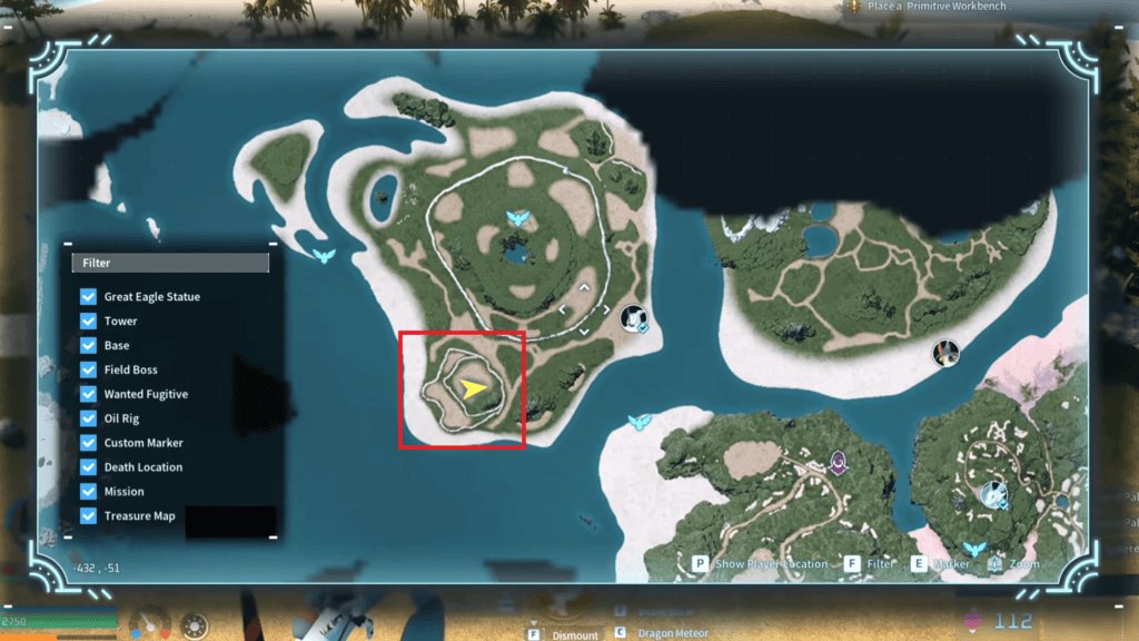 The location of the sixth base spot is marked on the map here.