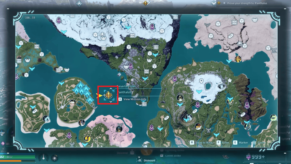 The location of Panthalus Island (Deserted Islet) is marked on the map here.
