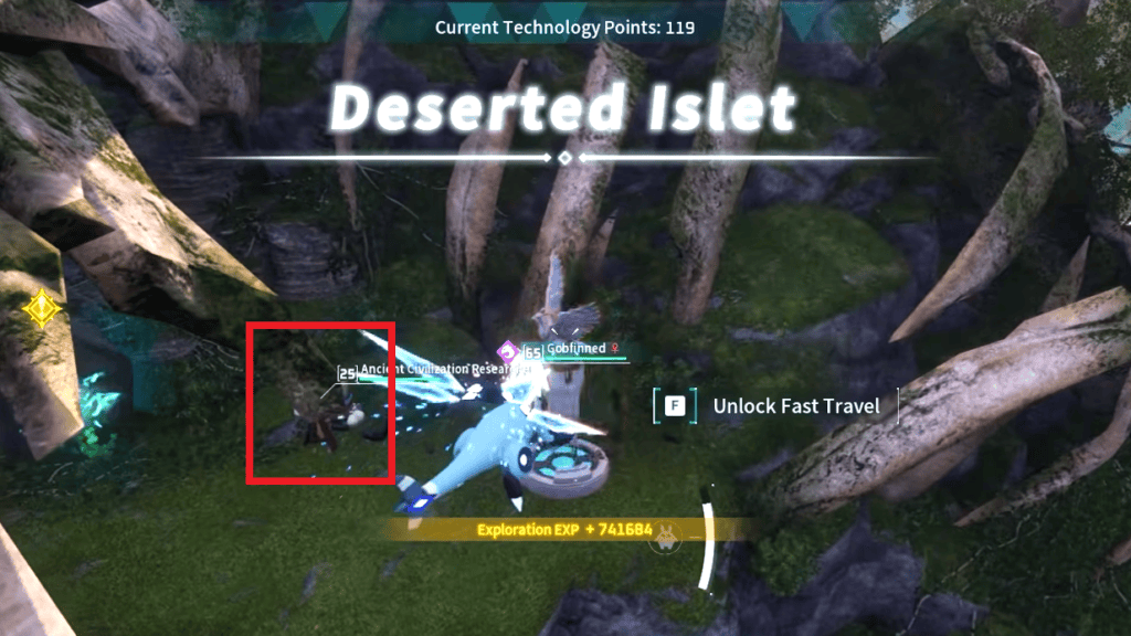 The Ancient Civilization Researcher NPC is found right next to the fast travel point on the Deserted Islet.
