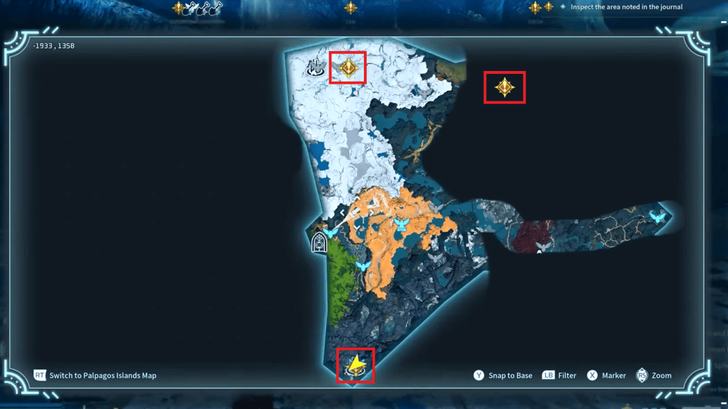 The locations of all three Alpha Boss fights are marked on the map here. 
