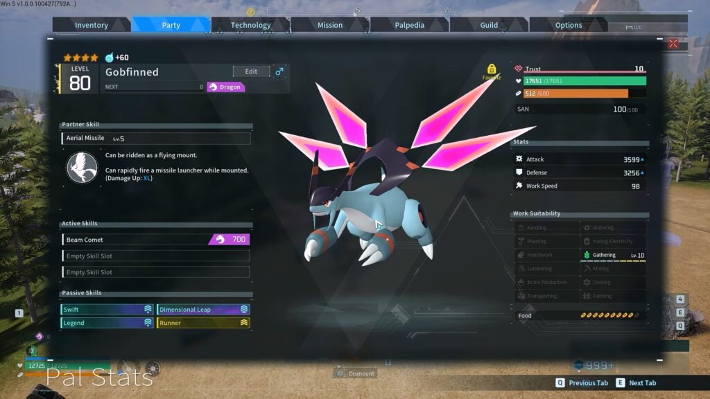 Jetragon in Palworld