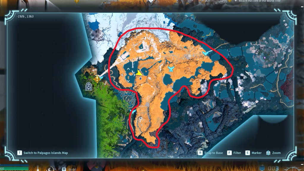 The location where "Tetroise Primo" spawn is marked on the map here.