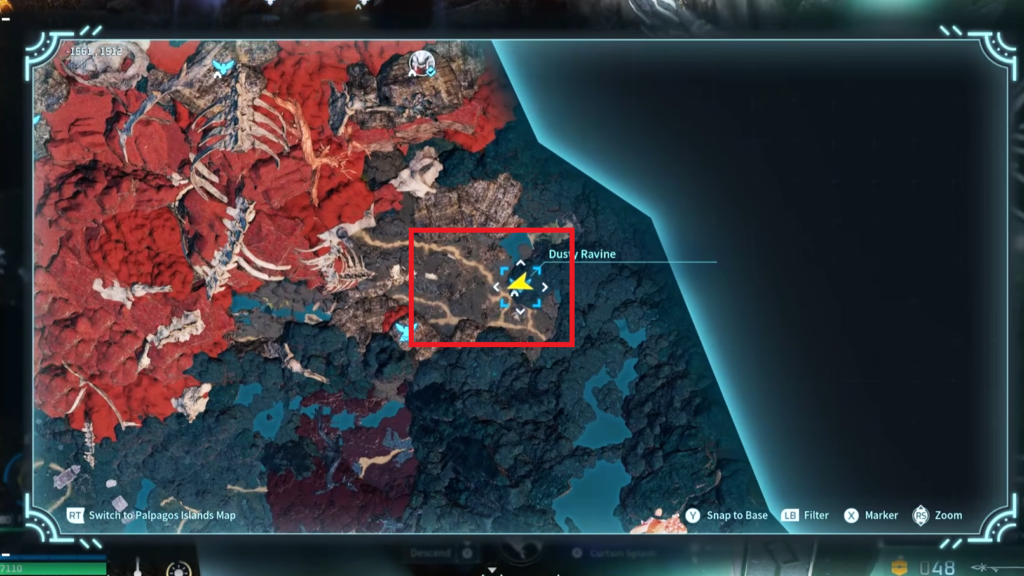 The location for farming Electric Radiant Gems is marked on the map here.