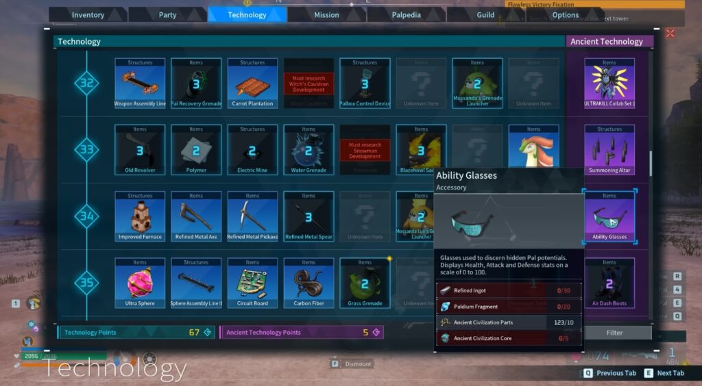 Ability Glasses Palworld