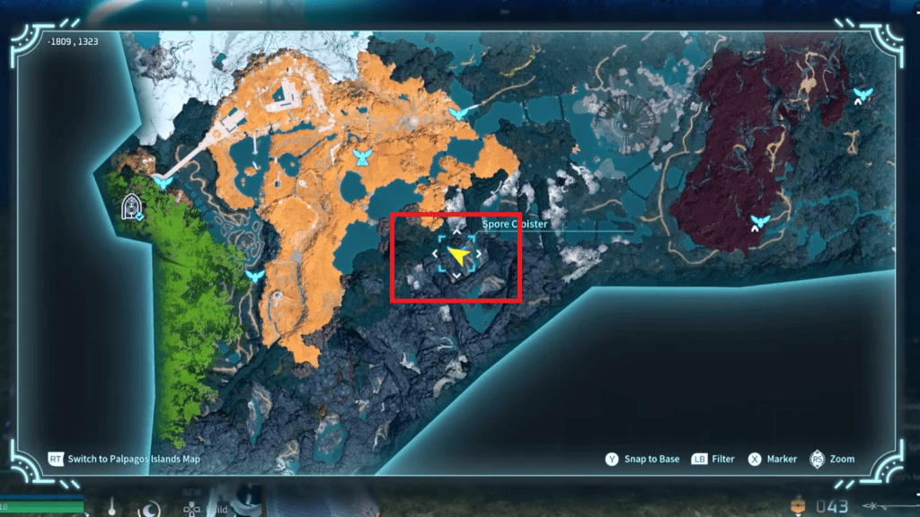 The location for farming Dark Radiant Gems is marked on the map here.