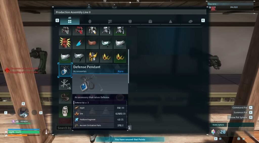 Defense Pendant Palworld