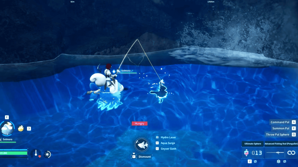 Fishing in action.