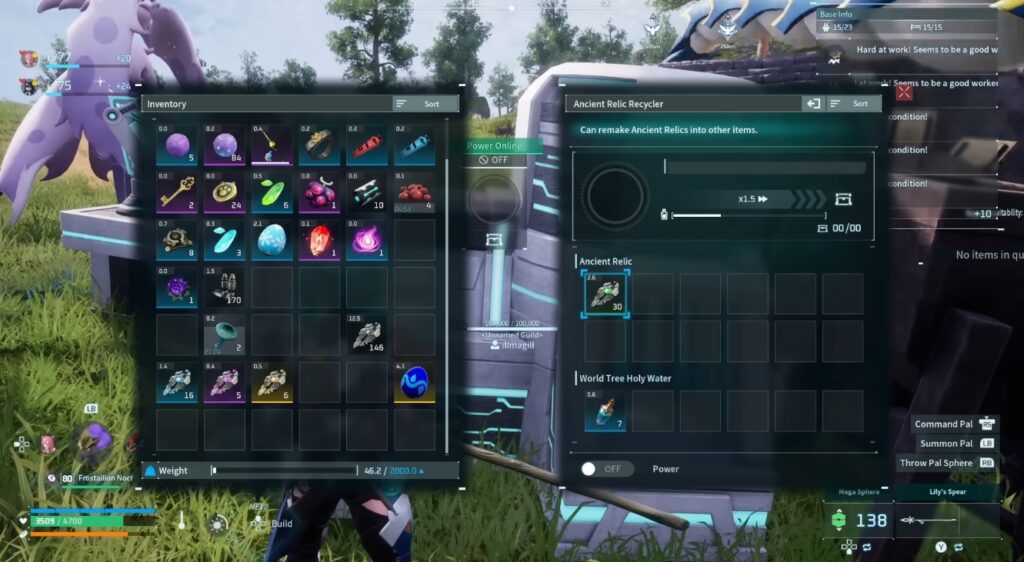 Ancient Relic Recycling Palworld