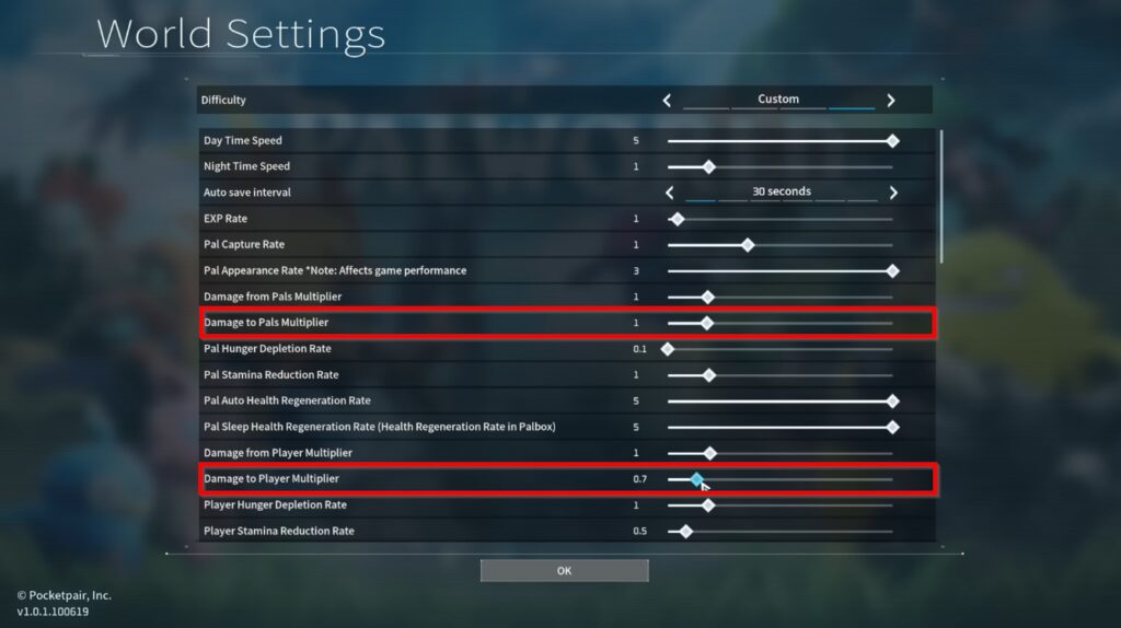 World Settings Palworld 1.0